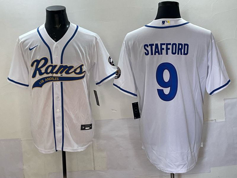 Men 2025 Los Angeles Rams #9 Stafford white Joint Name Nike Limited NFL Jersey style 001->women nfl jersey->Women Jersey